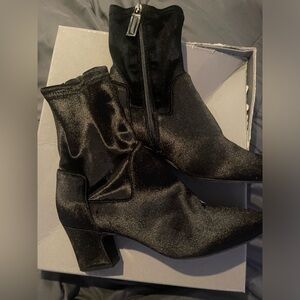 Aquatalia Orida Stretch Velvet Booties on Black